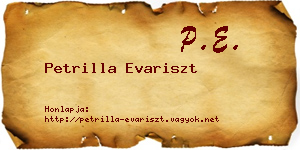 Petrilla Evariszt névjegykártya